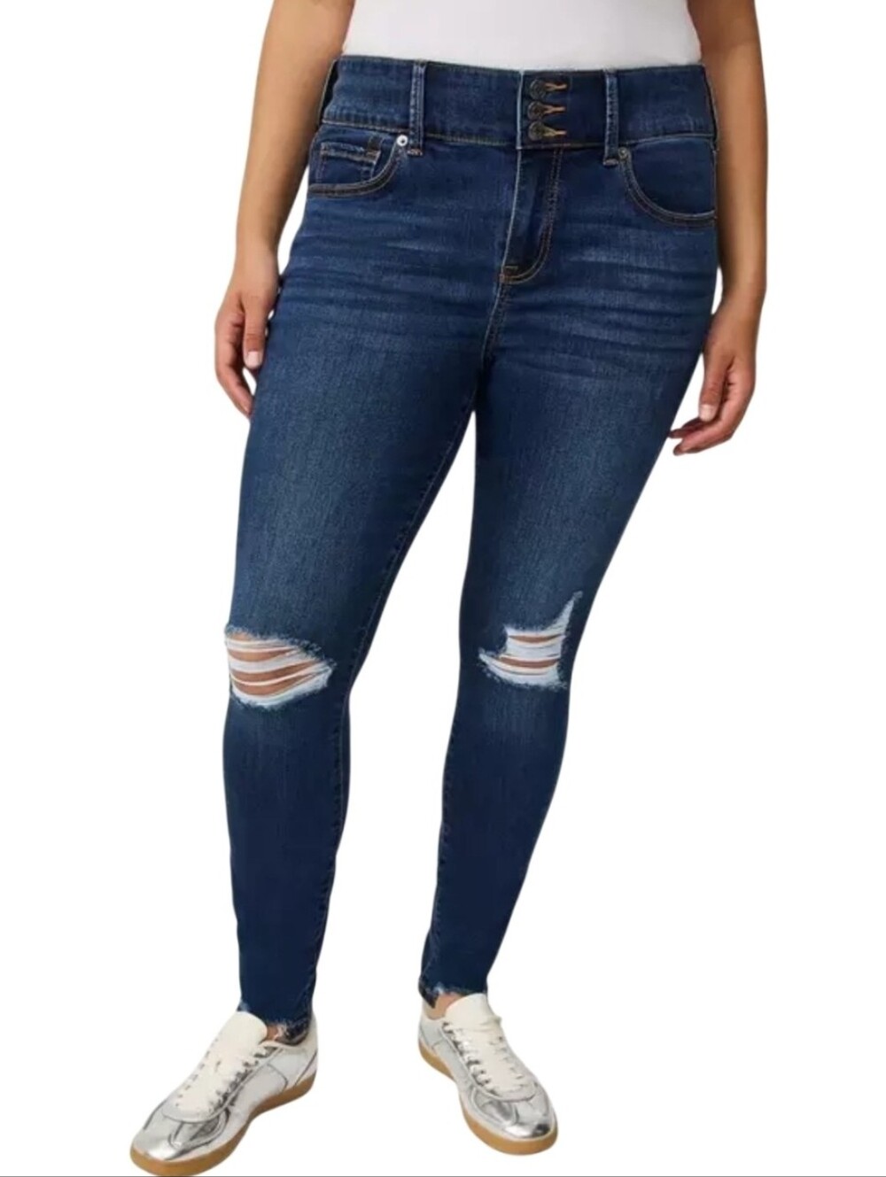 Torrid Super Soft Distressed Jegging High Rise Skinny Jean Stretch 14